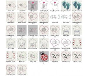 Stickserie ITH - 17 Blumenstecker Glückwünsche